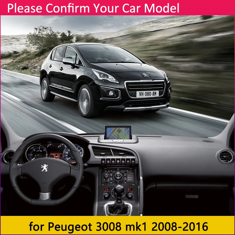 Для peugeot 3008 2008 ~ 2016 MK1 3008GT GT Противоскользящий коврик на приборную панель солнцезащитный коврик для защиты ковров автомобильные аксессуары