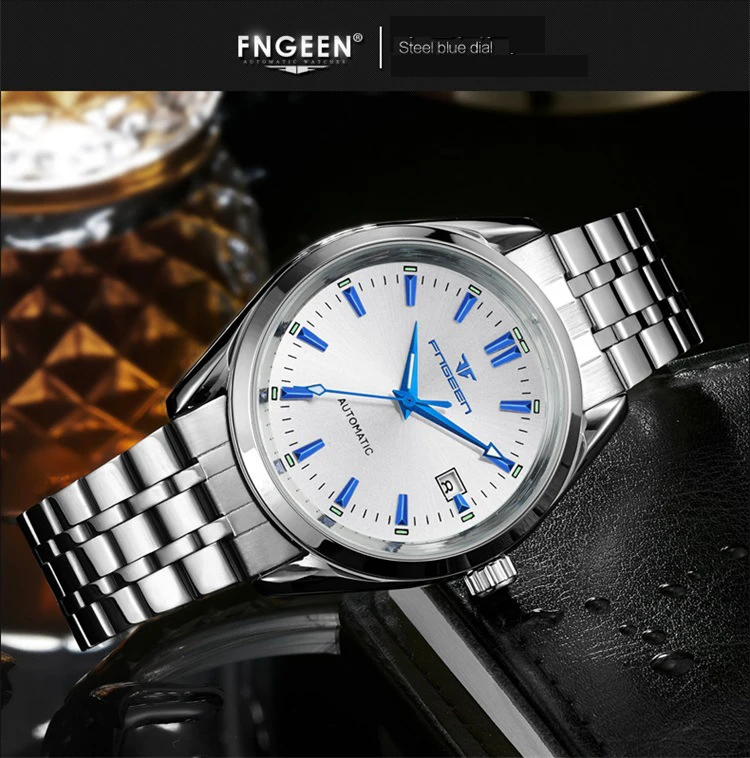 Механические наручные часы от ведущего бренда, роскошные мужские светящиеся часы с календарем, водонепроницаемые автоматические мужские наручные часы из нержавеющей стали