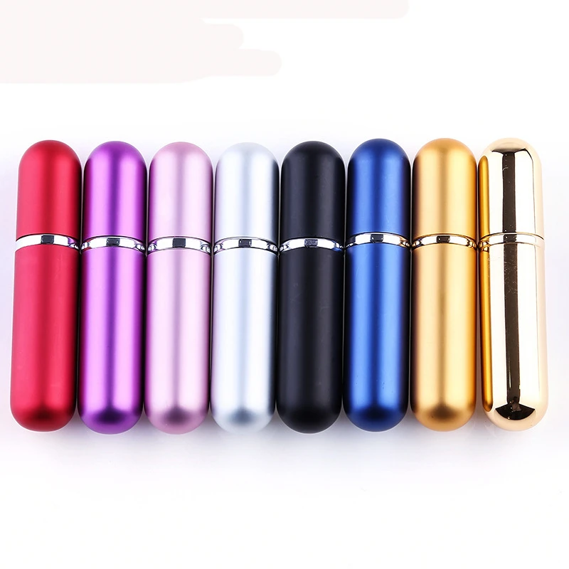 

60 pcs 5ml Refillable Portable Mini perfume bottle Traveler Aluminum Spray Atomizer Empty Parfum bottle Makeup Container