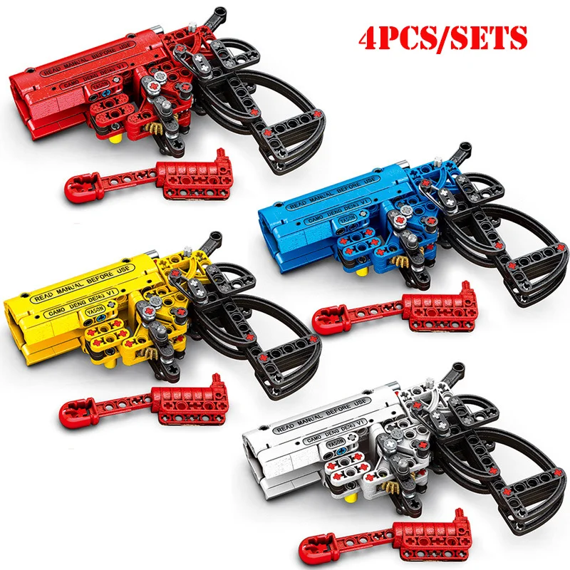 

4Pcs/set Technic Weapon Battleground Shooting Gun Building Blocks Compatible Legoing Military Enlighten Bricks Toys For Children