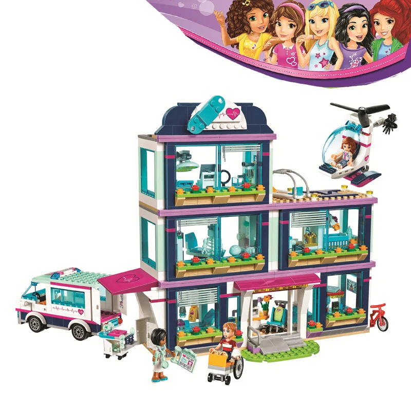 Bela Compatible Legoe giftse Girls Friends Heartlake City Hospital 887pcs 41318 Building Blocks DIY Bricks Toys for Children bela city heartlake food market diy building blocks set mia maya figures bricks compatible with l brand toys for children gift