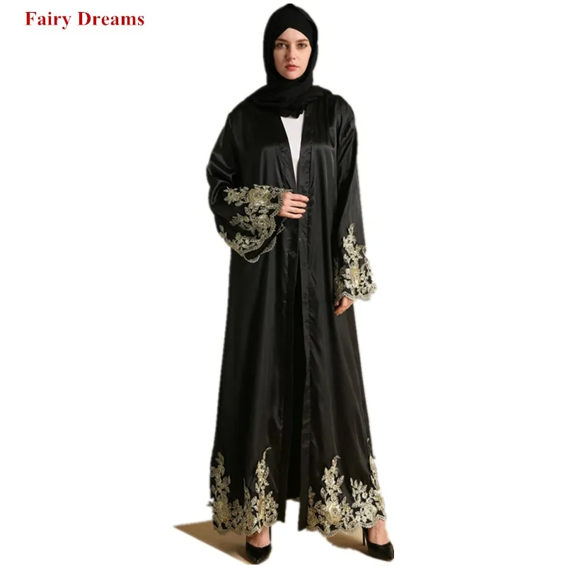 

Muslim Robe Women Black Hijab Abaya Dubai Embroidery Bangladesh Ramadan Coat Long Cardigan Turkish Islamic Clothing Headscarf