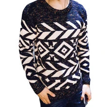 New Arrival Sizzling Fashion Males Sweaters Full Sleeve Slim Printed Informal Clothed O-Neck All Match Model Free Pullovers Sweaters Tops