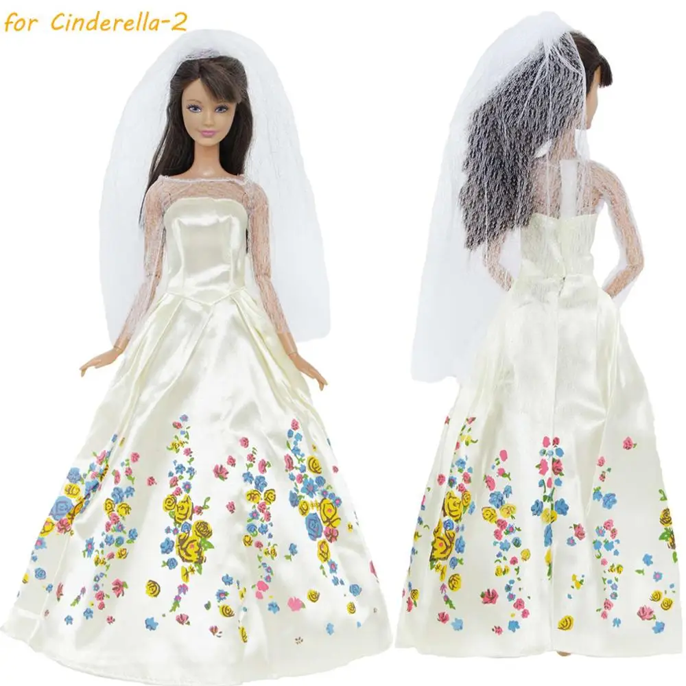 1x Косплей сказочные куклы аксессуары Классические Вечерние платья принцессы платье для куклы Барби одежда для детей милые игрушки - Цвет: for Cinderella-2