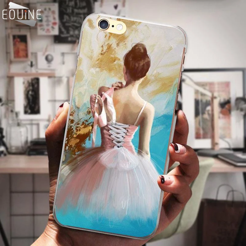 

Eouine Print Ballet Girl for iPhone 7 8 Plus Dream Shell Pattern Cases For iPhone X 8 7 6 6S Plus Soft TPU Silicone Back Cover