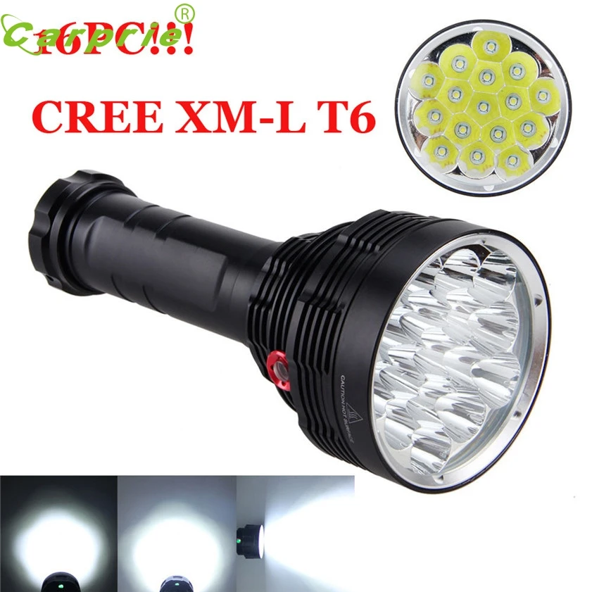 

HOT Super 38000LM 16x XM-L T6 LED Flashlight 3 Mode Torch Light Lamp Waterproof 170128