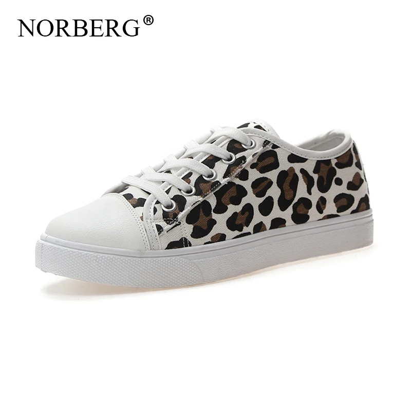 

woman shoes fashion Sexy leopard flat lace-up canvas shoes vulcanized women Comfortable sneakers casual shoes