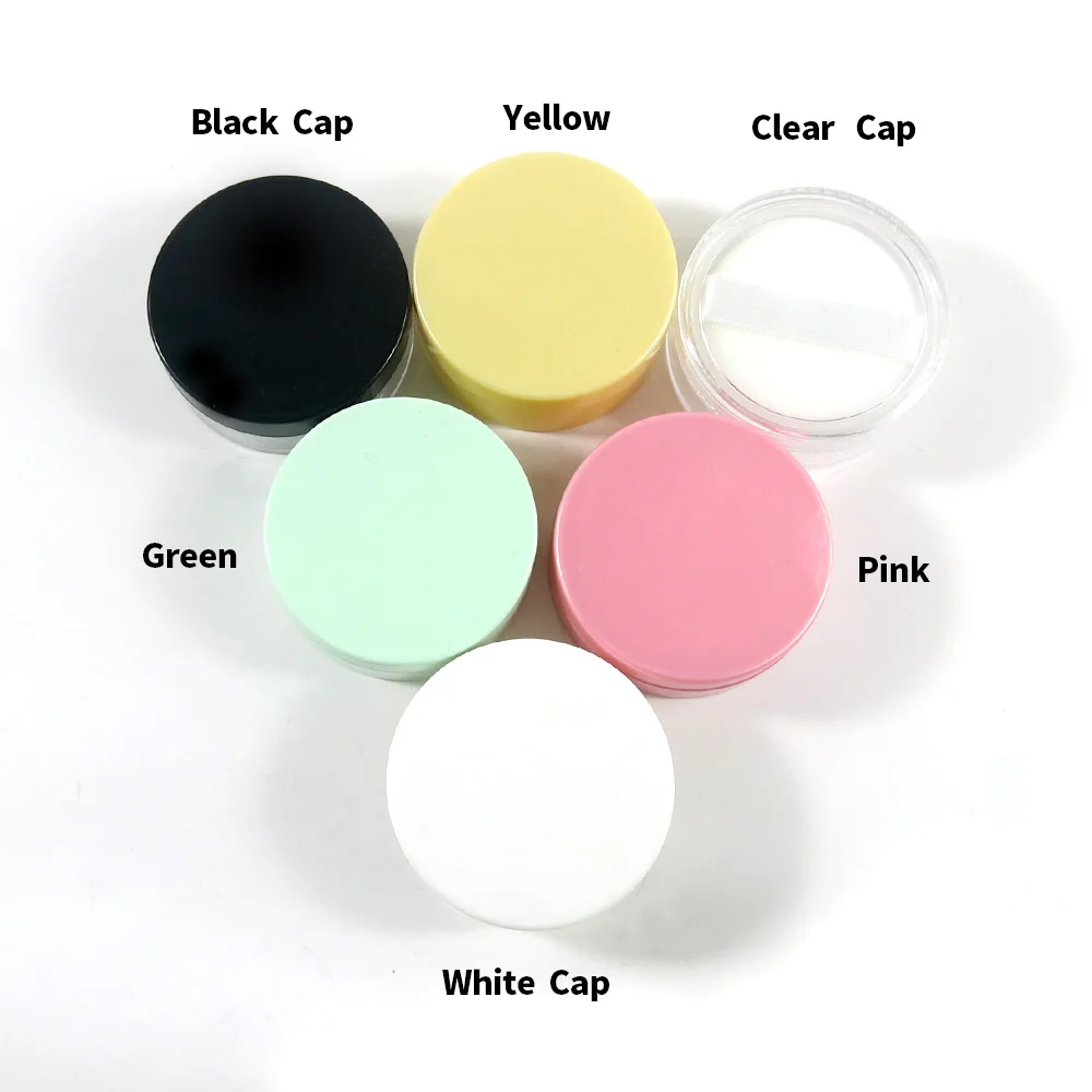 

1 X 5g Empty Loose Powder Box Jar With Sifter Powder puff Case Facial Blush Container Eyeshadow Cream Cosmetic Jars