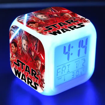 

Movie Figure Star Wars LED Alarm Clock Colorful Flash Touch Light Star Wars Figurines Desk Decoration Toys