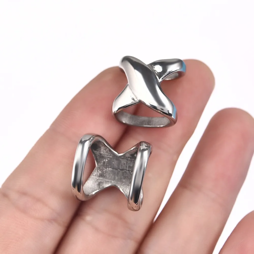 Stainless Steel Slider Beads X Shape Original Color (2)