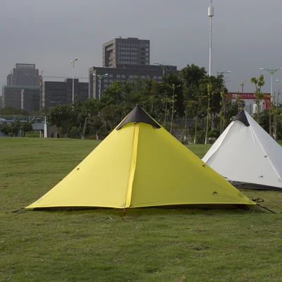 3F UL GEAR 2 Человек Палатка без полюса 2 человек Сверхлегкий UL брезент палатка Открытый лагерь оборудование LanShan 2 - Цвет: 1P yellow 3 season