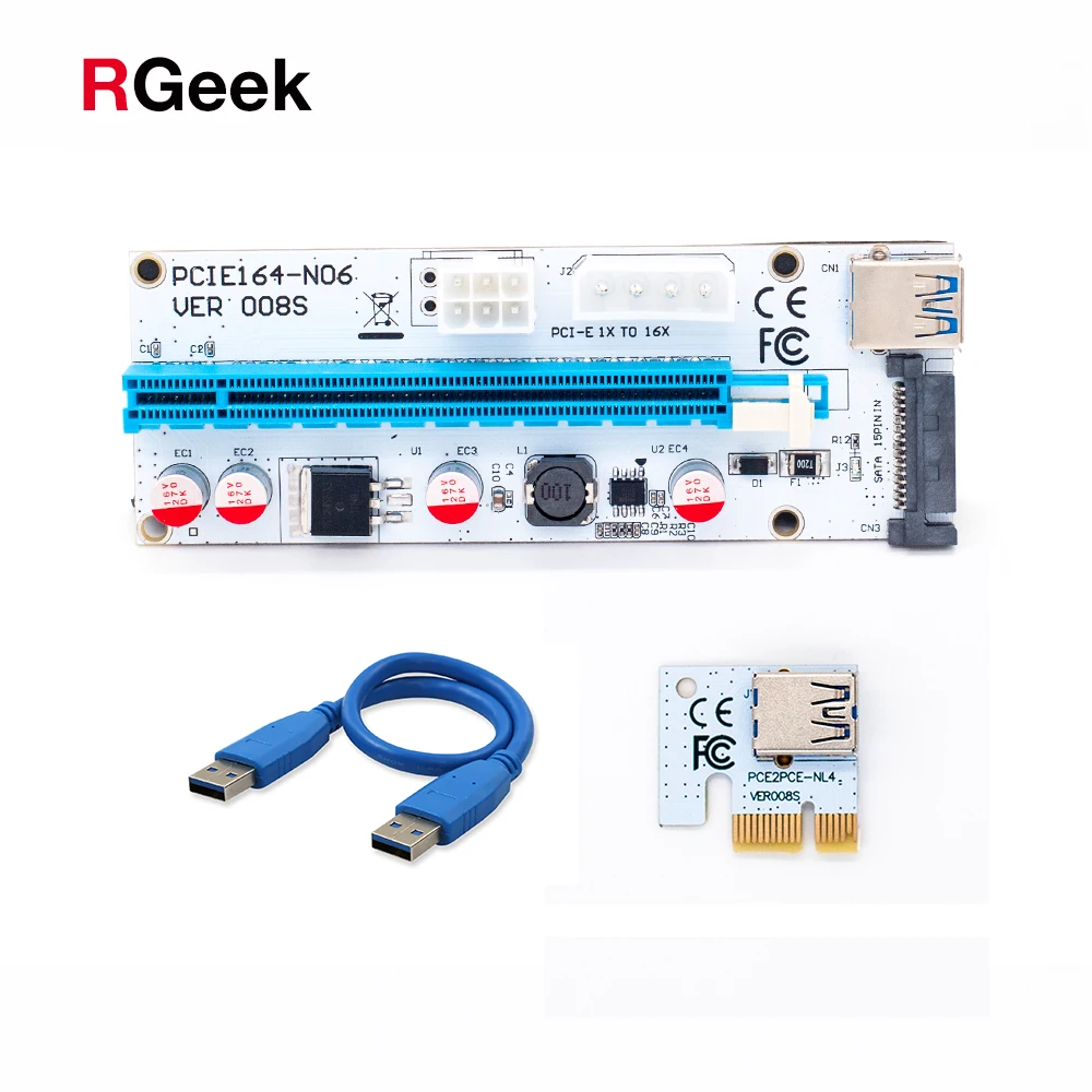 3 в 1 4pin molex pci e riser 008 Карта 6pin sata 60 см pcie 1x to 16x express карта для antminer bitcoin miner|pcie 16x|pci riser1x |