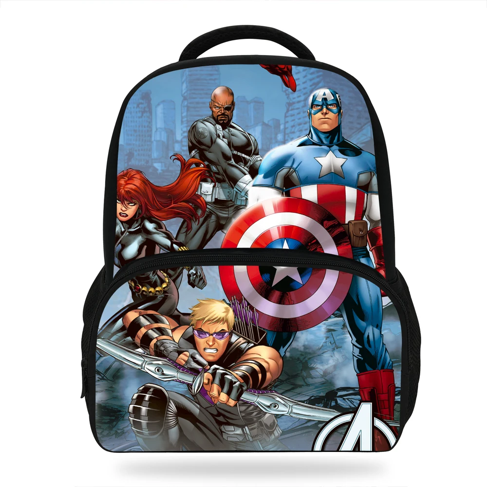 

14inch Hot Sale Character Bag For Children The Avengers Backpack For School Boys Girls Superhero Print Bag For Students