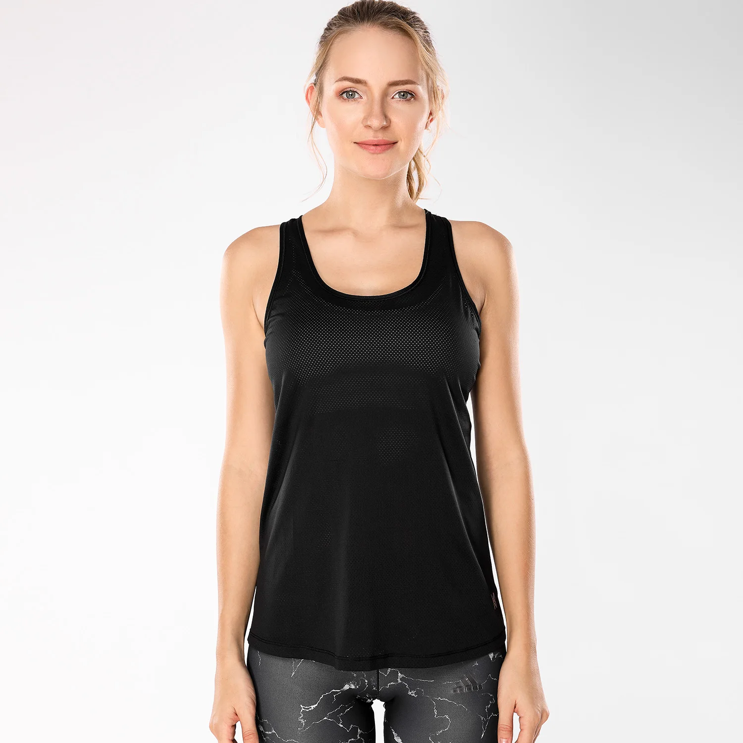 Женская одежда для активного отдыха, крутые сетчатые топы для тренировок с перекрестной спинкой - Цвет: Black01