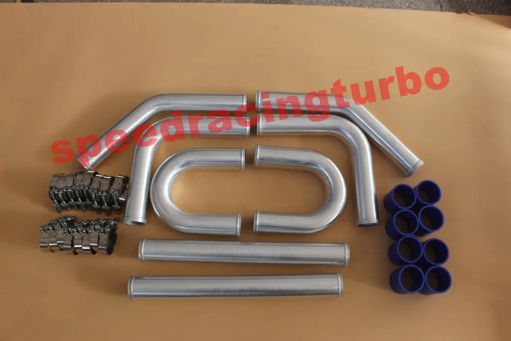 Universal Turbo Boost Intercooler Pipe Kit 2.5" 63mm 8 Pieces Aluminum