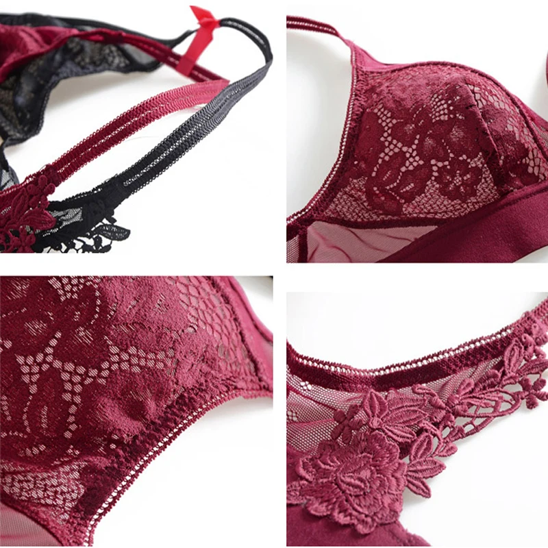 TERMEZY 2019 New Fashion Women Lace Bra Set High Quality Underwear Sexy Woman Lingerie Push Up Bra Sets Unlined Bra & Brief Set