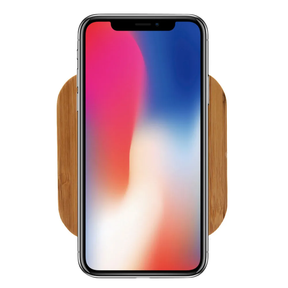 Ультратонкий деревянный Qi беспроводной зарядный коврик для Iphone XS/XS Max/XR CE/FCC/ROHS DC5V/2A ультратонкий легкий портативный