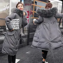 Qiaoduo, Женское зимнее пальто с капюшоном, меховой воротник, плотная теплая длинная куртка для женщин размера плюс 3XL, верхняя одежда, парка 4801