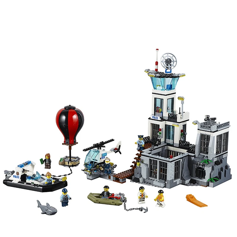 

LEPIN CITY series Prison Island Building Blocks Sets Bricks Kids Model Kids Toys For Children Marvel Compatible Legoings 60130