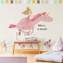 Beibehang фотообои теплые сладкая принцесса Единорог детская комната фон стены papel де parede 3d обои скачать