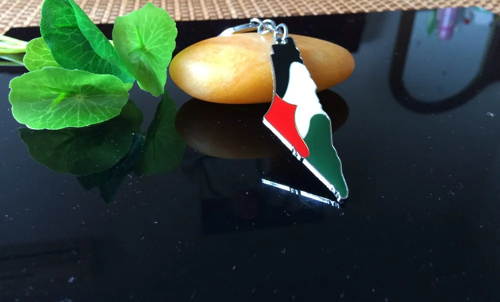 

Free shipping New Palestinian Keychain Key ring Palestine Flag Map muslim islamic gift