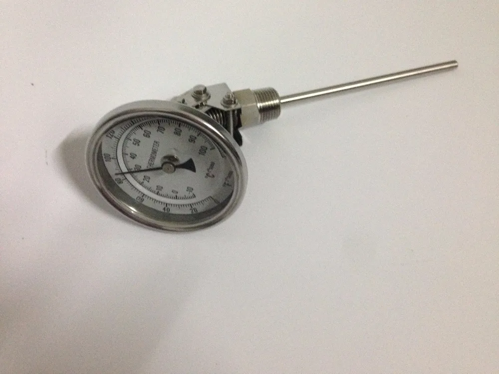 

3" Dial Universal Corner Weldless Bi-metal Thermometer, 1/2" NPT, -10~100C / 0~220F degree