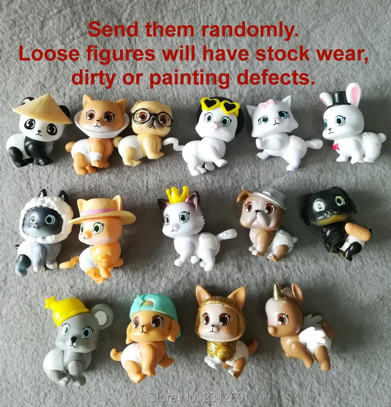 

*SEND RANDAM* Lot 5pcs/set ALL DIFFERENT Baby Doll Secrets Surprise Pets Figures Dog Cat Toys Lovely Gift for Kids Children