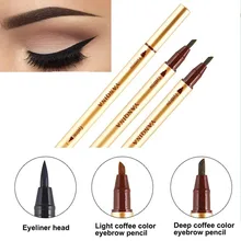 Двойной водонепроницаемый карандаш для бровей коричневый черный Косметическая ручка для макияжа с водонепроницаемой жидкой подводкой для глаз долговечная
