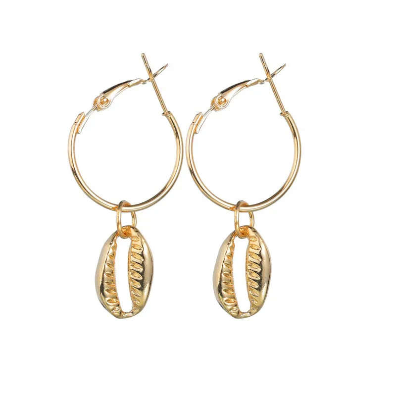 ZORCVENS New Fashion Creative Natural Shell Earrings for Women Boho Handmade Scallop Conch Drop Earrings Jewelry gifts