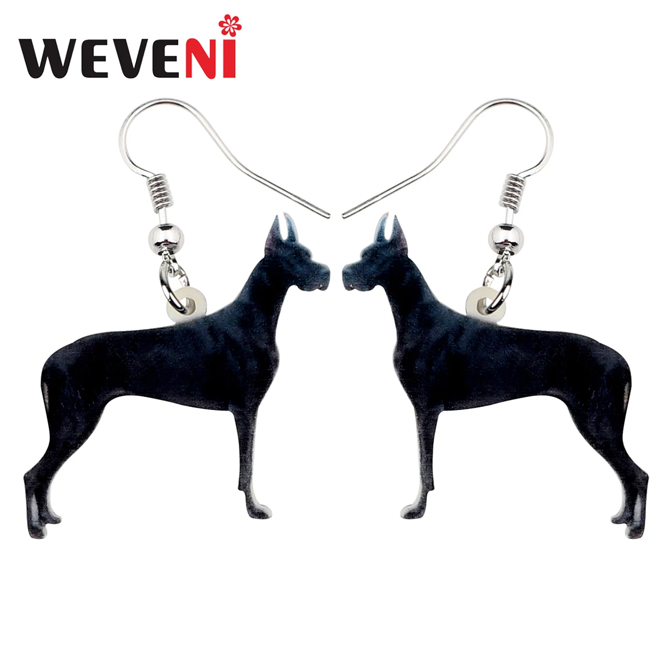

WEVENI Acrylic Black Great Dane Dog Earrings Dangle Drop Animal Jewelry Gift For Women Girls Pet Lovers Accessories Charms Party
