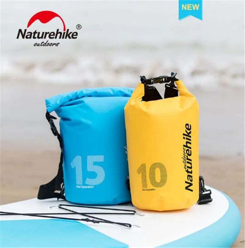 Naturehike Swimming Bag Ocean Pack PVC Dry Wet Separation Outdoor Kayaking Storage Waterproof Rafting Drifting Bag 10L 15L 25L