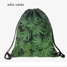 Who CaresTrend 3D Printing Backpack Women Space Weed Drawstring Bag Daily Casual Mochila Feminina Girl