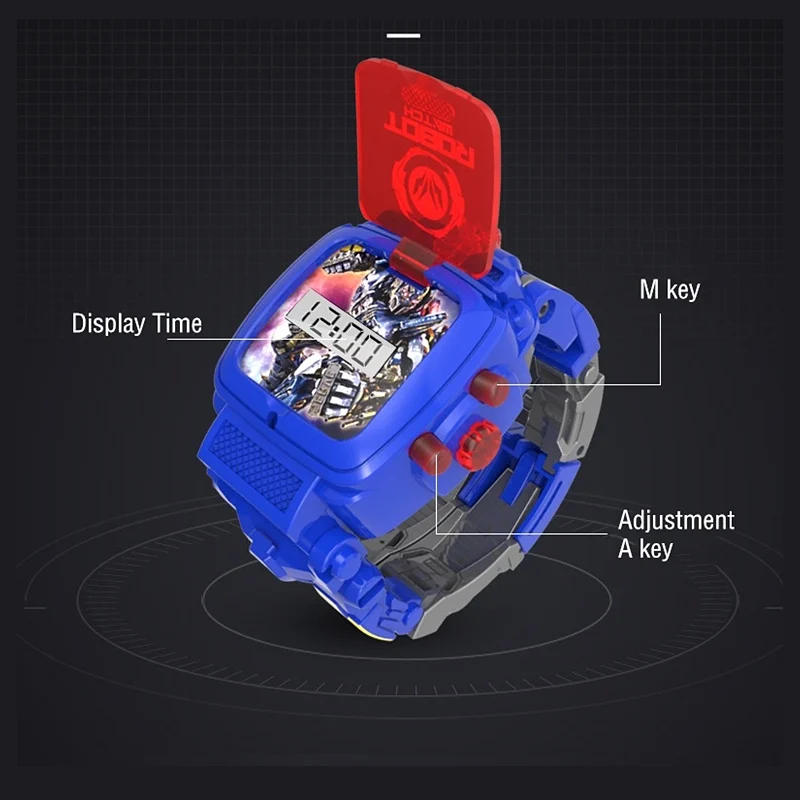Deformation Robot Action Trasformation Wristwatch Toy Kids Robot Electronic Watch Creative Gifts Educational Toys Watch toy     