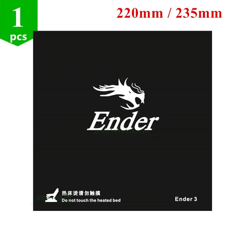 1 шт. 220 мм/235 мм черная кровать с подогревом для Creality ENDER-3 ENDER-3S 3d принтер стикер для сборки листов для сборки пластинчатой ленты с 3 м задней стенкой