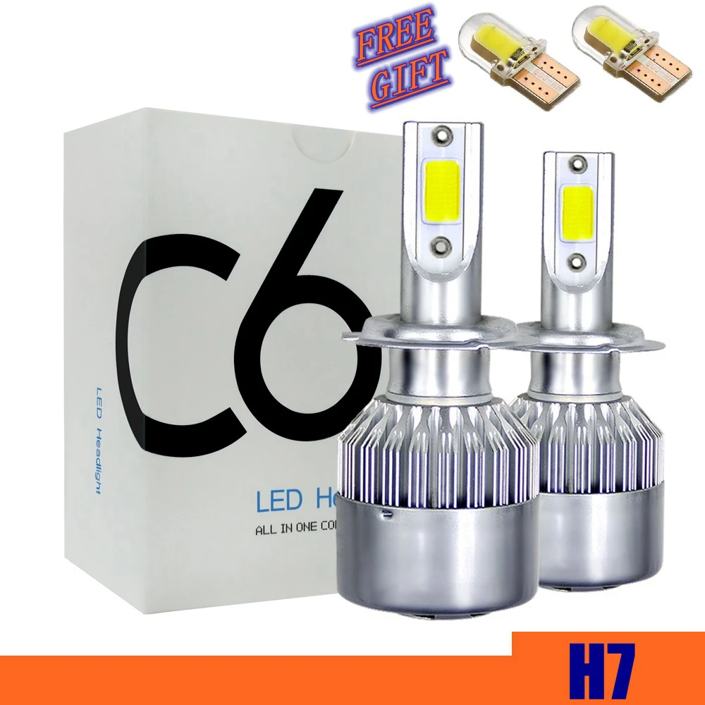 2pcs H7 LED Bulb C6 Light Car H4 Lamp H11 HB3 9005 9006 HB4 880 H3 H1 9004 9007 6000K 28W | Автомобили и мотоциклы
