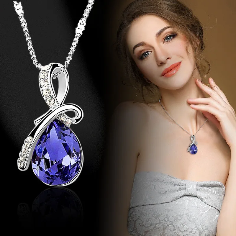 

elegant fresh Necklaces Rhinestone Chain Crystal Necklace Pendant Jewerly Fashion Ornaments Chokers Necklaces @7