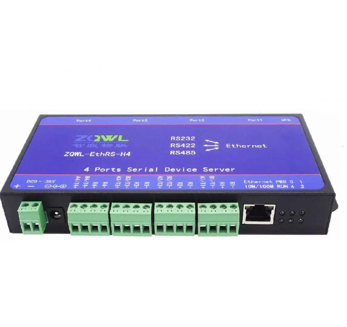 

Four Series Oral Server/RS232/485/422 Serial Port to Ethernet Network to Serial Port Modbus TCP/RTU