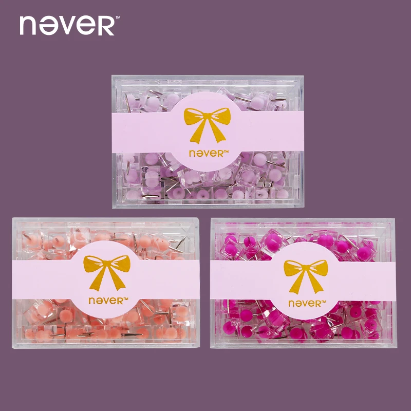 

Never Acrylic Push Pins Photo Pin Metal Thumbtacks Office Accessories Decoratives For Cork Board Wall 80 Pcs Stationery Store