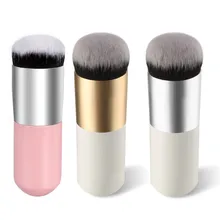 3colors Round top chubby pier foundation flat brush Liquid Powder BB cream makeup brushes Cosmetic Make up Large Brush