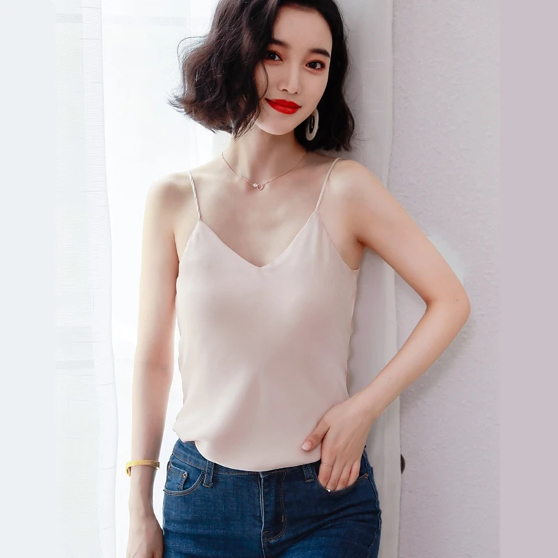 

Korean Women Camis Silk Crop Top Women Camisole Tops Satin Blusas Casual Womens Vest Camisole Crop Tops Plus Size Female Shirts