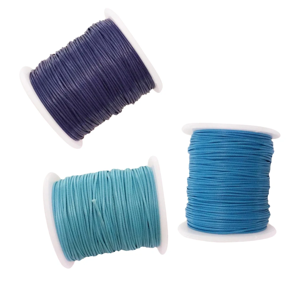 3 Rolls of 80 Meters Waxed Nylon Cord String for DIY Jewelry Making Necklace Bracelet Earrings Thread for Handmade Crafts 1mm 