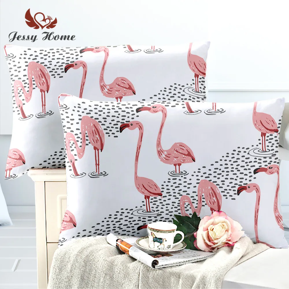 

Animal Print Pillow Covers Red Pink Flamingo Pillowcase Home Textile Bedroom Soft Sleep Pillow Case 2Pcs Drop Shipping D30