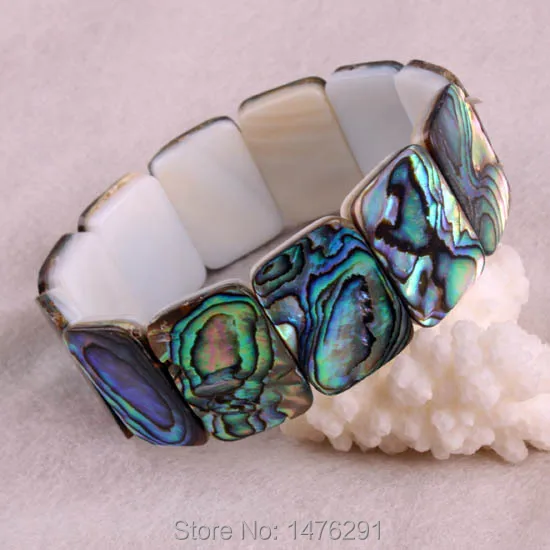 

Zelanian Abalone Shell Rectangle Beads Bracelet Bangle