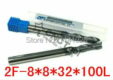 

2F-8*8*32*100, 2 Flute Long Solid Carbide End Mill ALTiN Coat, Milling Cutter, CNC Lathe Tool, Router Bits for Metal Cutting