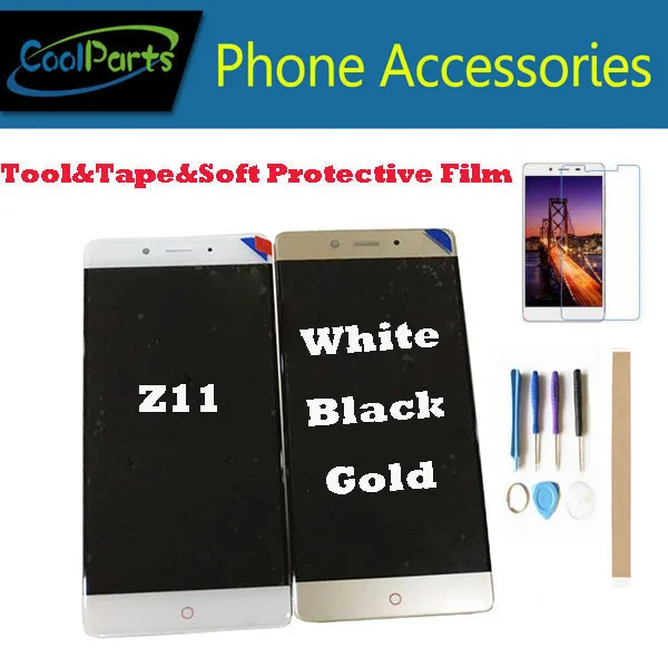 

1PC/Lot For ZTE Nubia Z11 NX531J LCD Display Screen+Touch Screen Digitizer Assembly Black White Gold Color With Kits
