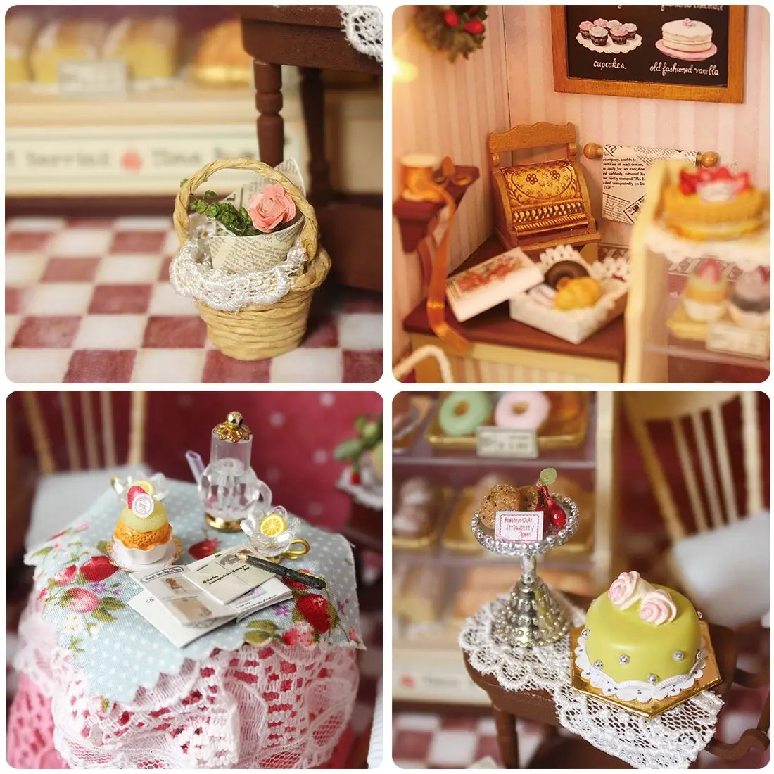 Doll House Wooden Furniture Diy House Miniature Sweet BerriesTime Assemble 3D Miniaturas Dollhouse Kits Toys For Christmas Gift