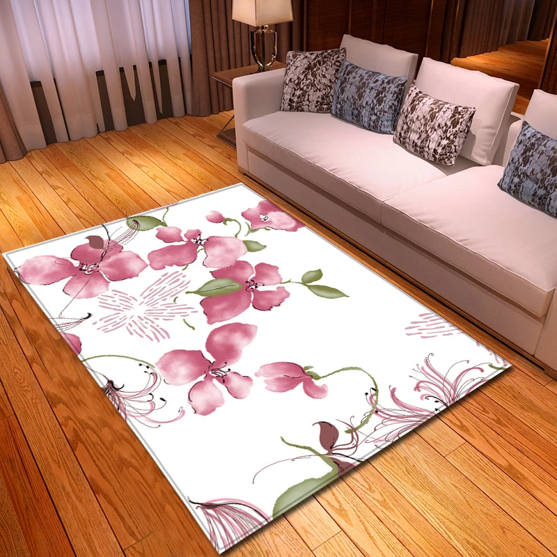 

3D Flower Living Room Big Area Decoration Carpet Rugs for Bedroom Soft Door Mat Coffee Table Carpets