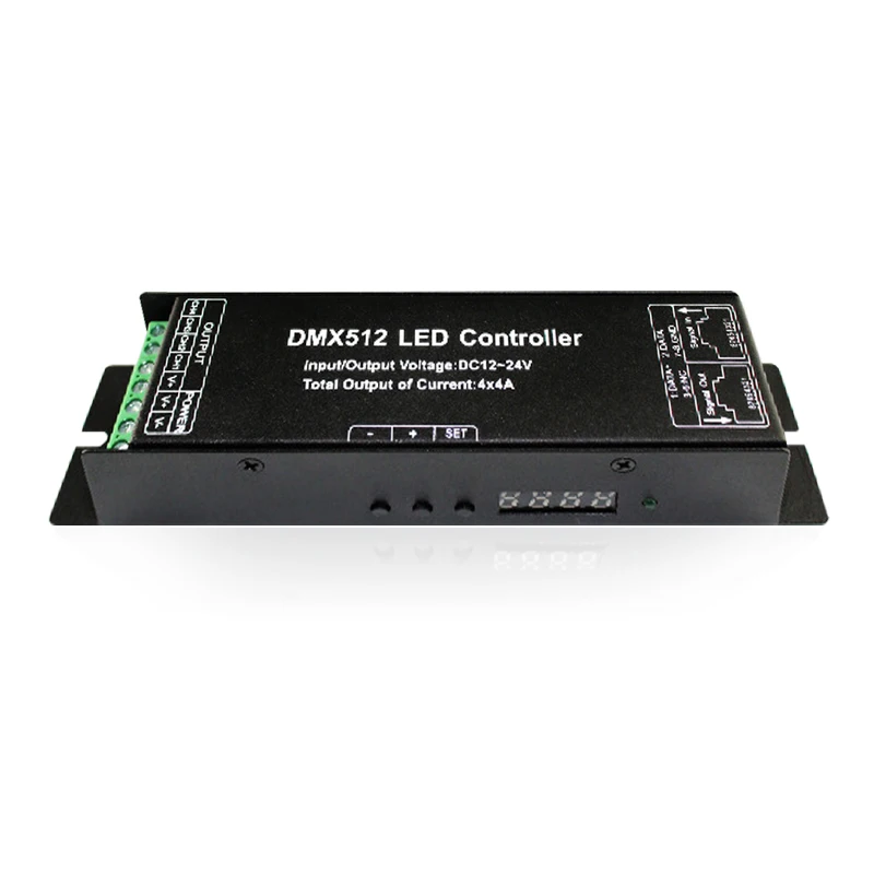 LED Controller RGBW Decoder DMX512 4 Channels DC 12V 24V RGB Led Signal 4*4A for Strip Light JQ | Освещение