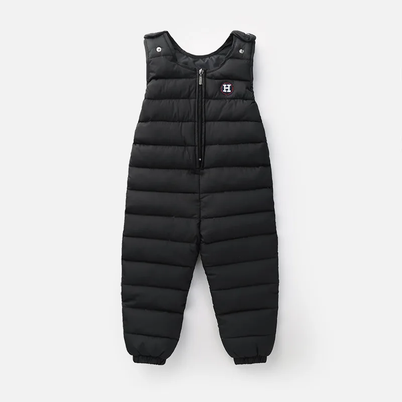 Children's Down Jacket Pants Baby Boys Outside Crotch Strap Winter Girls Siamese Kids Trousers Thick Down Vest Windproof