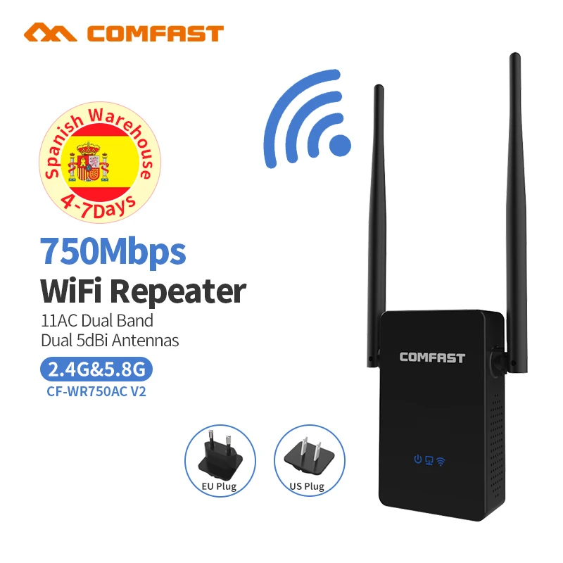 Беспроводной Wi fi ретранслятор с большим диапазоном роутер 750 Мбит/с
